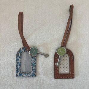Lot of 2 Fossil Key ID/Luggage Tag Holders